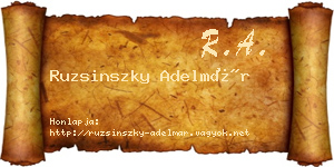 Ruzsinszky Adelmár névjegykártya